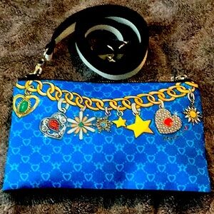 Brighton Glam Girl Crossbody Pouch Multicolor With Long Black and White Strap